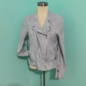 LOFT Light Blue Bomber Jacket